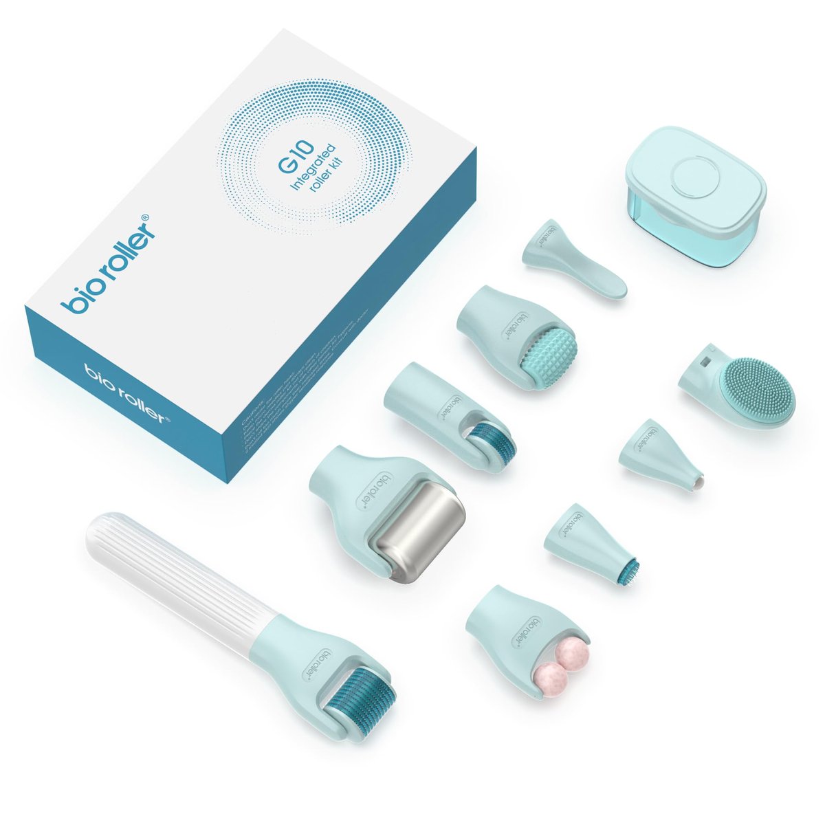 Gdbanlimi 10-in-1 Derma Roller Set – 0,25 mm Microneedling Roller mit 10 austauschbaren Köpfen und Aufbewahrungsbox