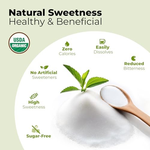 Viccoky Bio Stevia Pulver 85g (3oz) – Reiner Stevia-Extrakt, Zuckerfrei & 0 Kalorien, ohne Zusätze, natürlicher Süßstoff