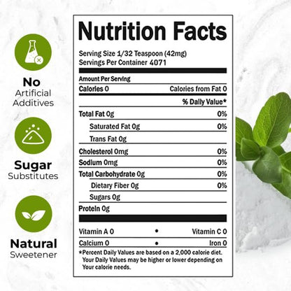 Viccoky Bio Stevia Pulver 6oz (171g) – Reiner Stevia Extrakt, Zuckerfrei & 0 Kalorien, Ohne Zusätze, Natürlicher Süßstoff