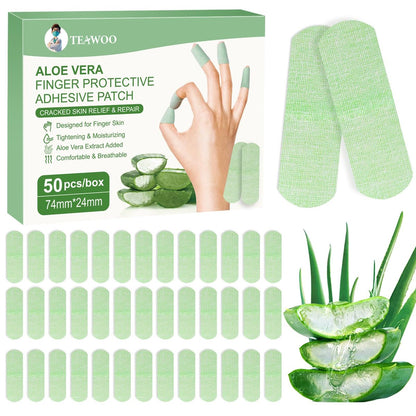 TEAWOO 50 Stück Aloe Vera Handpflege-Pflaster gegen rissige Hände, trockene Haut Reparatur-Bandage