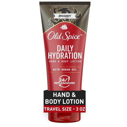 Old Spice Body Lotion für alle Hauttypen, Reisegröße 24/7 Leichte Feuchtigkeitspflege mit fantastischem Duft für Gesicht, Hände und Körper, Swagger Duft nach Zedernholz, sofortige Absorption, 89 ml