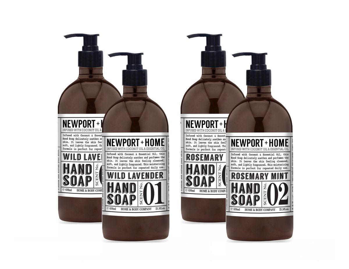 Newport Home Handseife, Wilde Lavendel & Rosmarin Minze, 21,5 fl oz, Set mit 4, Home & Body Co