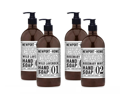 Newport Home Handseife, Wilde Lavendel & Rosmarin Minze, 21,5 fl oz, Set mit 4, Home & Body Co