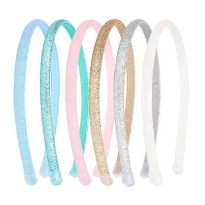 TODDER Dünne Glitzer-Stirnbänder für Mädchen – Funkelnde Kinder-Stirnbänder, Haarbänder für Mädchen, Rosa Haaraccessoires für den Schulanfang