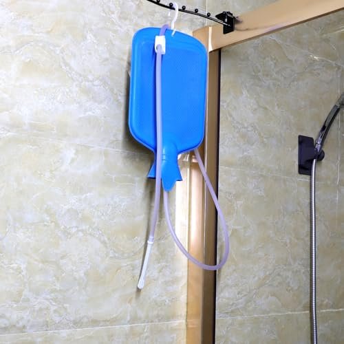 Einlaufset mit 5ft Schlauch für Kaffee-Einläufe zu Hause – 2 Liter, Blau, Gummi