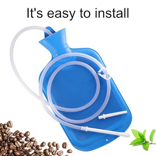 Einlaufset mit 5ft Schlauch für Kaffee-Einläufe zu Hause – 2 Liter, Blau, Gummi