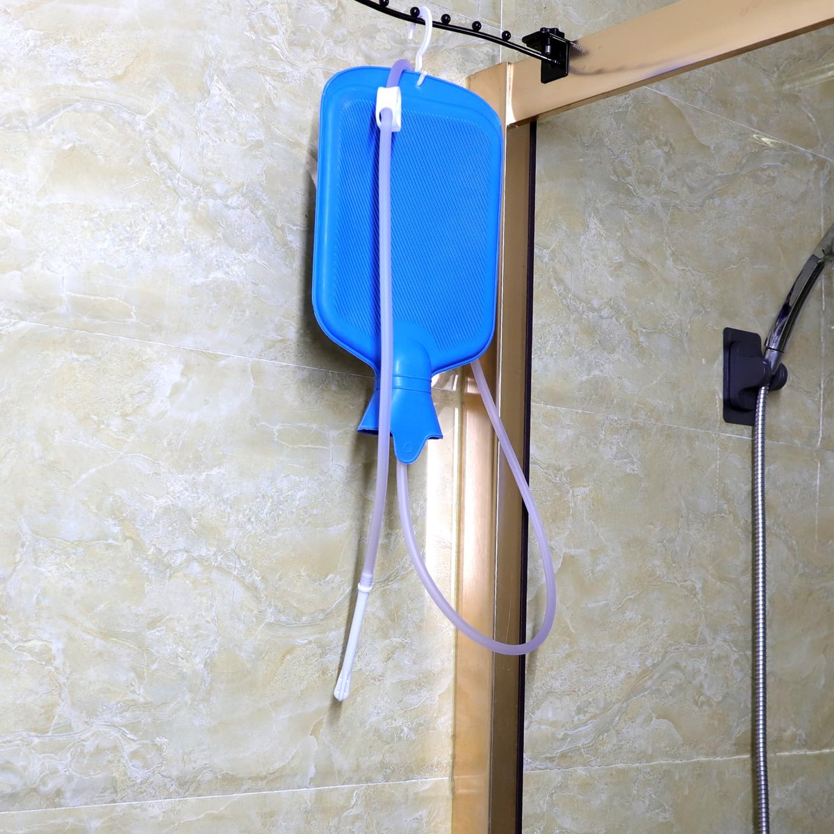 Einlaufset mit 5ft Schlauch für Kaffee-Einläufe zu Hause – 2 Liter, Blau, Gummi