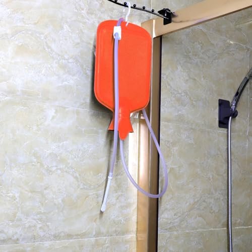 Einlaufset mit 5-Fuß-Schlauch für Kaffeeeinläufe zu Hause – 2 Liter, Rot, aus Gummi