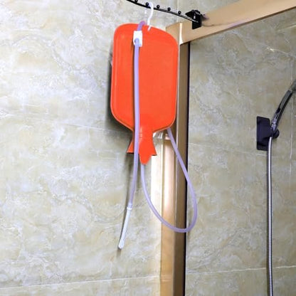 Einlaufset mit 5-Fuß-Schlauch für Kaffeeeinläufe zu Hause – 2 Liter, Rot, aus Gummi