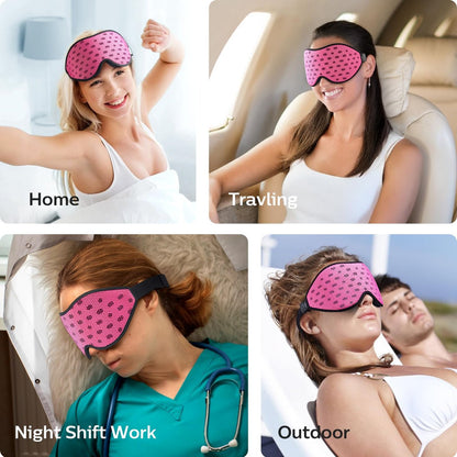LitBear Atmungsaktive Schlafmaske 3D – Leichte, lichtblockierende Schlafbrille für Seitenschläfer, Frauen und Männer, mit verstellbarem Band, weiche Augenmaske für Reisen, Nachtschichten, Nickerchen, Büro – Pink
