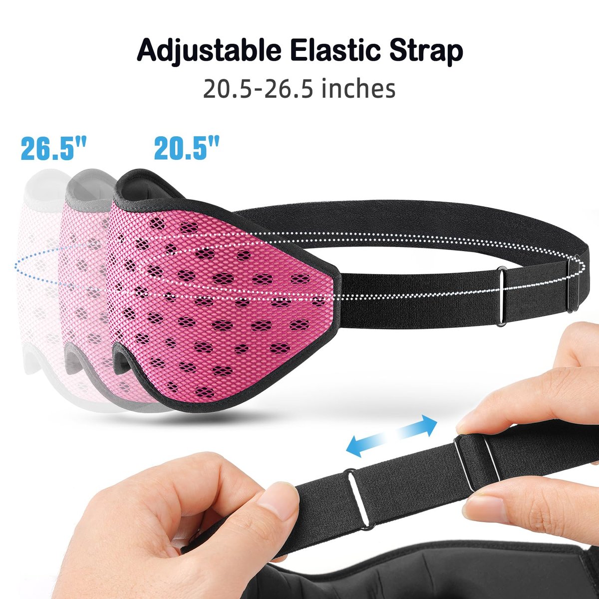 LitBear Atmungsaktive Schlafmaske 3D – Leichte, lichtblockierende Schlafbrille für Seitenschläfer, Frauen und Männer, mit verstellbarem Band, weiche Augenmaske für Reisen, Nachtschichten, Nickerchen, Büro – Pink