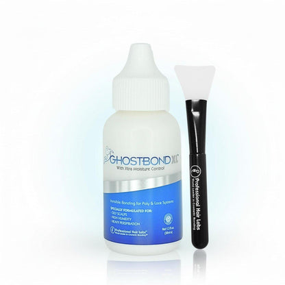 GHOSTBOND XL Haarersatz-Kleber 1,3 oz & Silikonapplikator – Unsichtbarer Spitzenperückenkleber, wasser- und ölbeständig, ungiftig, einfache Anwendung für Spitzenperücken und Haarsysteme