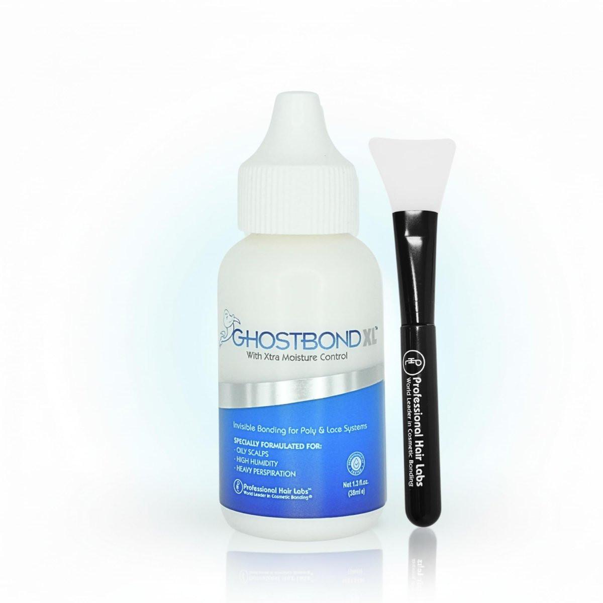 GHOSTBOND XL Haarersatz-Kleber 1,3 oz & Silikonapplikator – Unsichtbarer Spitzenperückenkleber, wasser- und ölbeständig, ungiftig, einfache Anwendung für Spitzenperücken und Haarsysteme