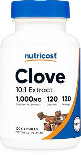 Nutricost Nelkenextrakt 120 Kapseln – 120 Portionen pro Flasche – Vegan, GMO-frei & glutenfrei