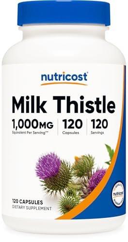 Nutricost Mariendistel Extrakt 120 Kapseln für 120 Portionen pro Flasche - Vegan, Nicht-GVO und Glutenfrei