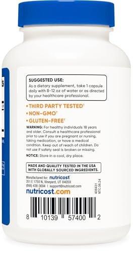 Nutricost Mariendistel Extrakt 120 Kapseln für 120 Portionen pro Flasche - Vegan, Nicht-GVO und Glutenfrei