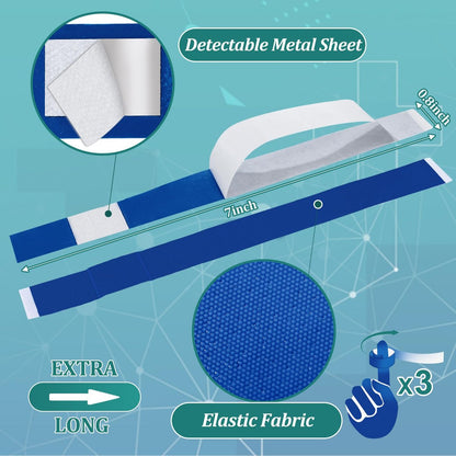 Geiserailie 120 Stück blaue, detektierbare Fingertipp-Bandagen, wasserdicht, flexibel, latexfrei – 0,8" x 7" – für Gastronomie, Erste-Hilfe-Set und Wundversorgung