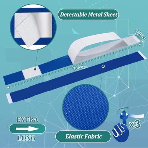 Geiserailie 120 Stück blaue, detektierbare Fingertipp-Bandagen, wasserdicht, flexibel, latexfrei – 0,8" x 7" – für Gastronomie, Erste-Hilfe-Set und Wundversorgung