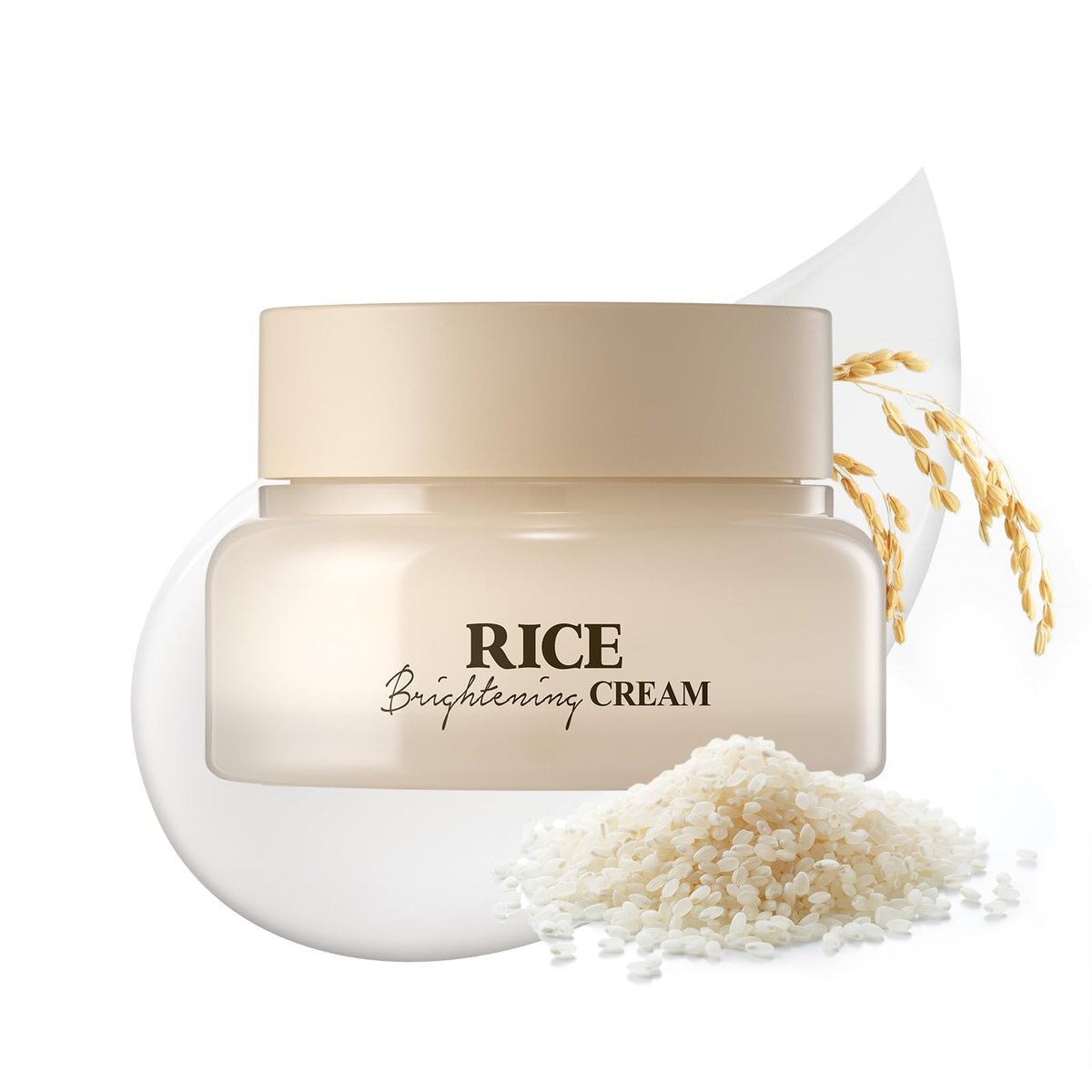 SKINFOOD Rice Brightening Cream – Korean Feuchtigkeitscreme mit fermentiertem Reiswasser für natürlichen Glow und Glass Skin, vegan, 60 ml