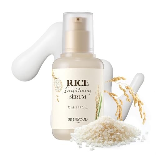 SKINFOOD Rice Serum – 48 Stunden fermentiertes Reiswasser Serum für natürlichen Glow und Glas-Haut, Porenverfeinerung, 55 ml