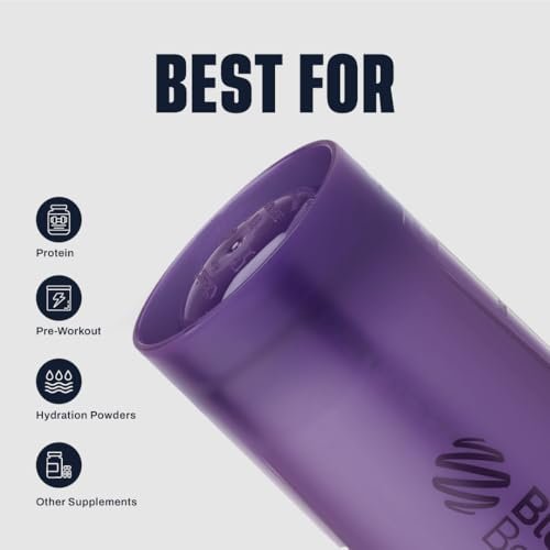 BlenderBottle Classic V2 Shaker Flasche – 3er Pack, 20 oz, Schwarz, Tan/Blau, Lila – Perfekt für Proteinshakes und Pre-Workout