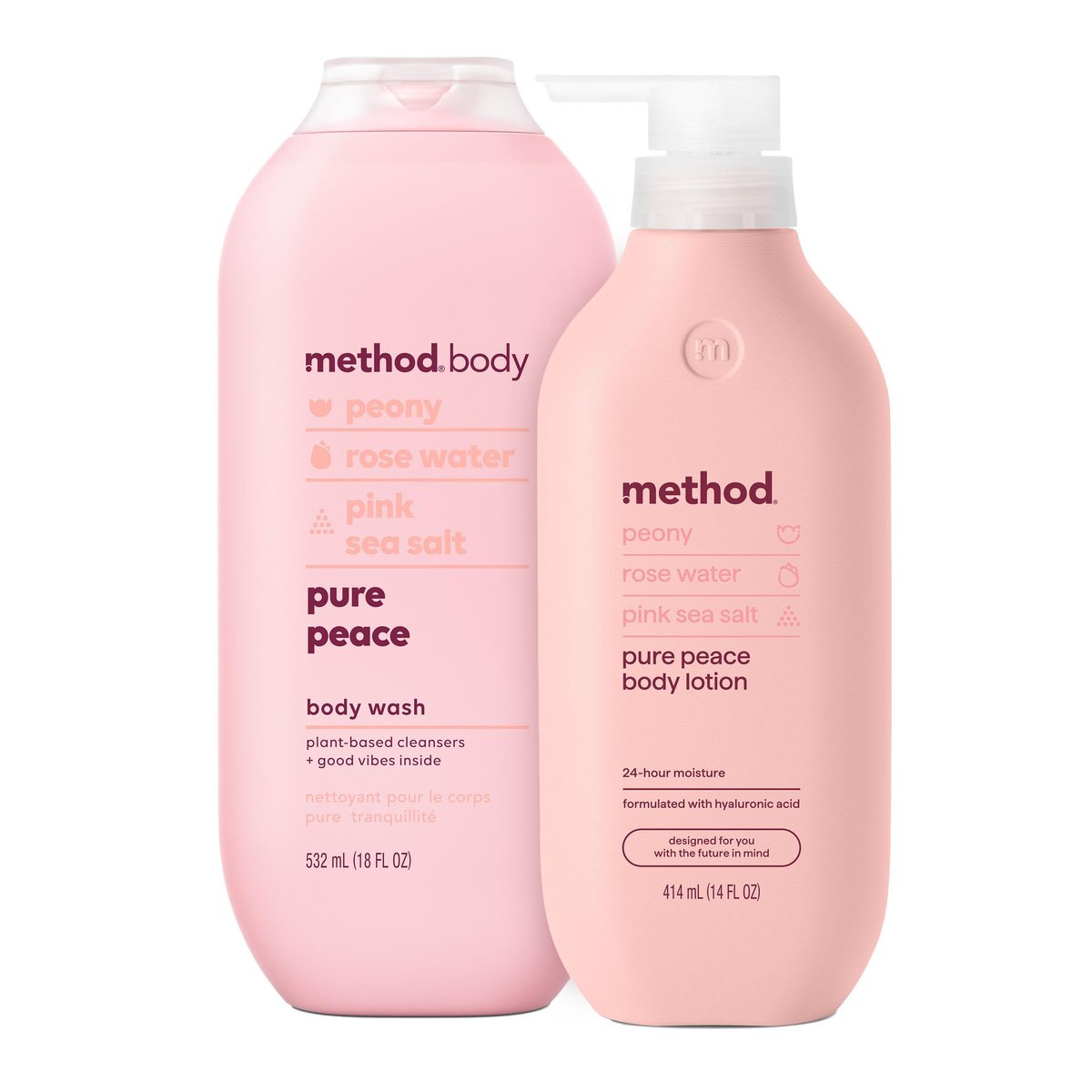 Method Duschgel (532 ml) und Bodylotion (414 ml) Geschenkset, Pure Peace