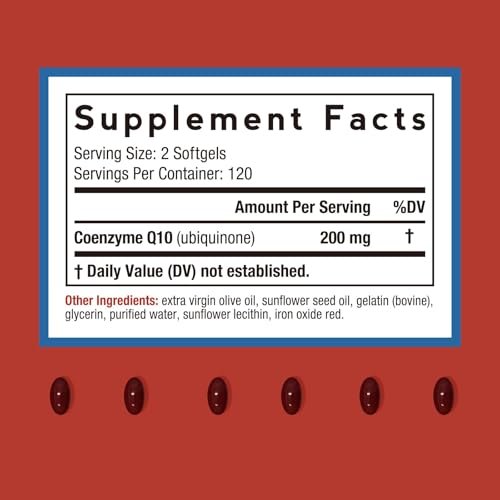 Doctor's Recipes CoQ10 200 mg pro Portion – Hochdosiertes Coenzym Q10 mit Olivenöl für Herz, Gefäße, Energie & Antioxidantien, 4-Monats-Vorrat, 240 Softgels