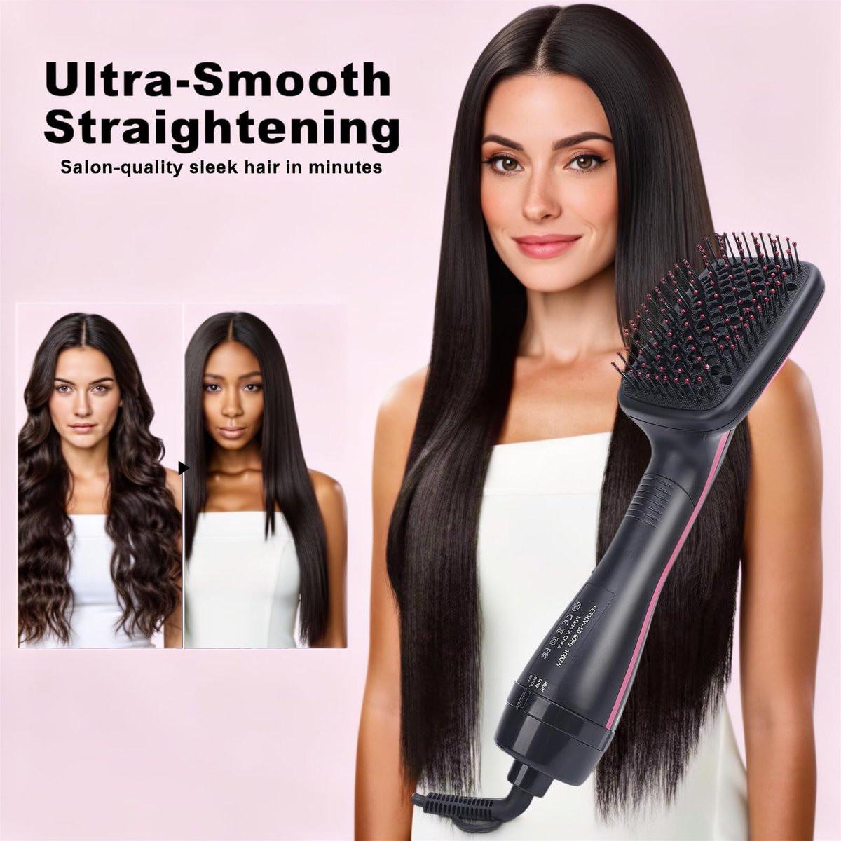 GEERYZHE 2-in-1 Multifunktionaler Anionen-Haartrockner-Bürstenkamm-Styler - Haarpflege-Werkzeug für professionelles Styling