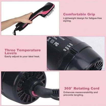 GEERYZHE 2-in-1 Multifunktionaler Anionen-Haartrockner-Bürstenkamm-Styler - Haarpflege-Werkzeug für professionelles Styling