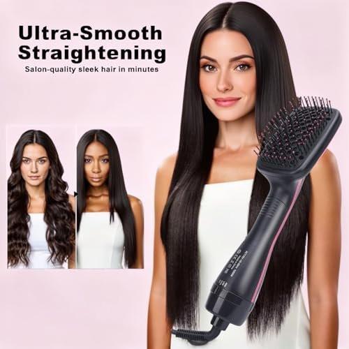 GEERYZHE 2-in-1 Multifunktionaler Anionen-Haartrockner-Bürstenkamm-Styler - Haarpflege-Werkzeug für professionelles Styling