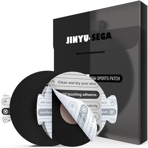 Jinyusega Klebepflaster für Dexcom G7 – 20 Stück, wasserdichte Überpflaster, mit Easy-Peel-Lasche, vorgeschnittene Trägerfolie, CGM-Sensor-Klebeband für 10–14 Tage, Schwarz