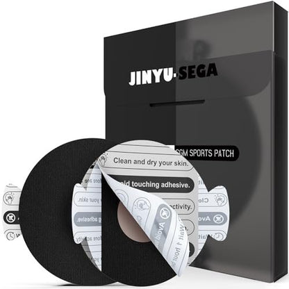 Jinyusega Klebepflaster für Dexcom G7 – 20 Stück, wasserdichte Überpflaster, mit Easy-Peel-Lasche, vorgeschnittene Trägerfolie, CGM-Sensor-Klebeband für 10–14 Tage, Schwarz