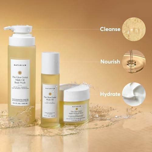 Naturium The Glow Getter Körperöl – Mehrfachöl für intensive Pflege, feuchtigkeitsspendend & nährend, vegan & tierversuchsfrei, 100 ml