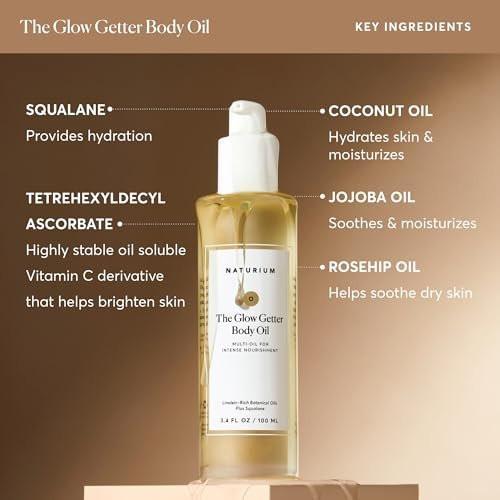Naturium The Glow Getter Körperöl – Mehrfachöl für intensive Pflege, feuchtigkeitsspendend & nährend, vegan & tierversuchsfrei, 100 ml