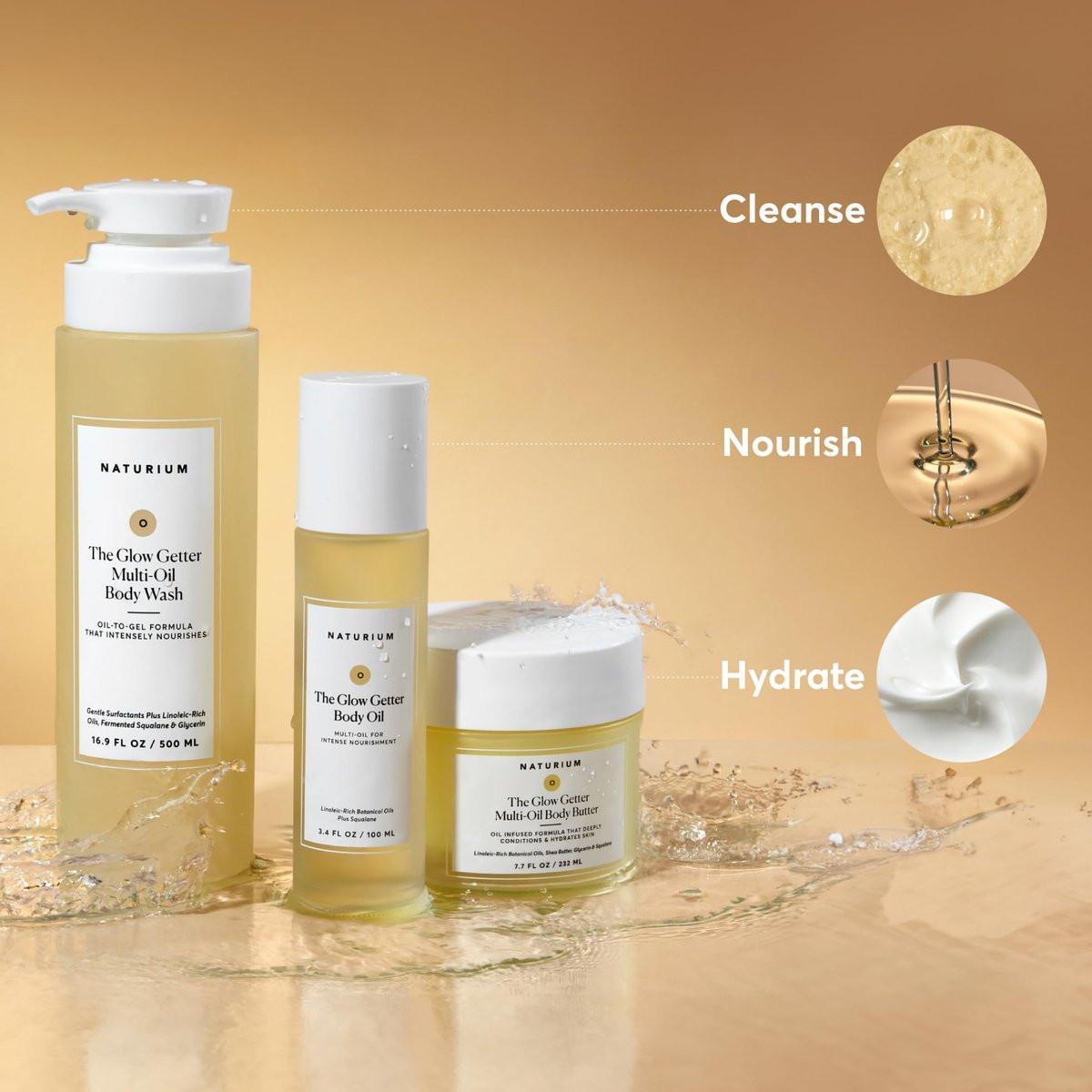 Naturium The Glow Getter Körperöl – Mehrfachöl für intensive Pflege, feuchtigkeitsspendend & nährend, vegan & tierversuchsfrei, 100 ml