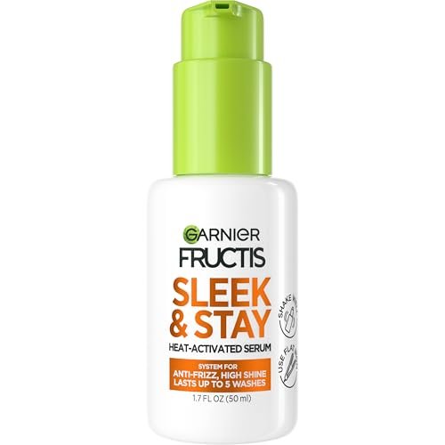 Garnier Fructis Sleek & Shine Haar-Serum für trockenes, frizziges Haar – Hitzeschutz mit Alpha-Silan, 50 ml