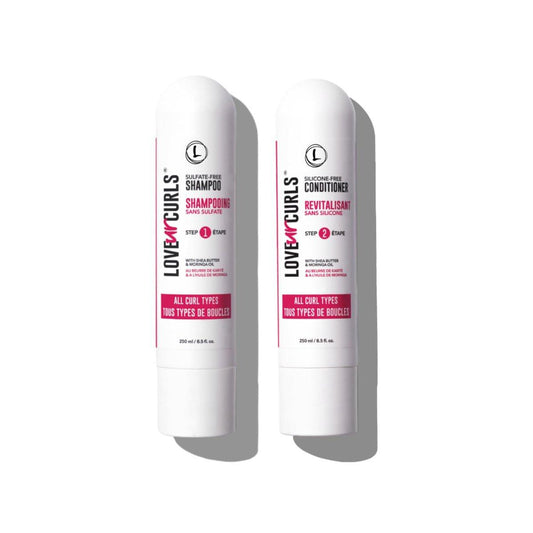 Love Ur Curls Shampoo und Conditioner Set – Feuchtigkeitsspendend & Kopfhautreinigung für Locken, Wellen und krauses Haar – Vegan & Silikonfrei – 17 Unzen