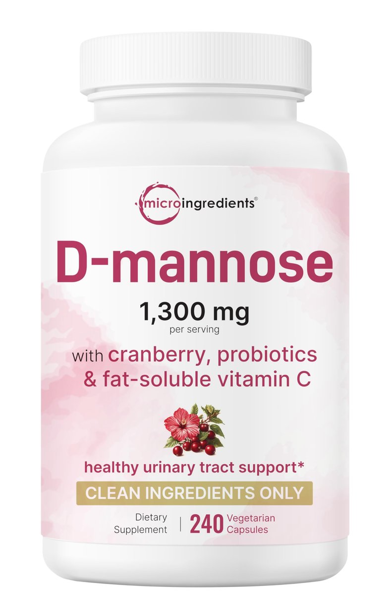 Pure D-Mannose 1.300 mg mit Cranberry & Probiotika, 240 vegane Kapseln | Unterstützung der Harnwegsgesundheit für Frauen | Plus 1 Million KBE Probiotika-Mischung & hochdosiertes Vitamin C | Ohne Füllstoffe, Nicht-GVO