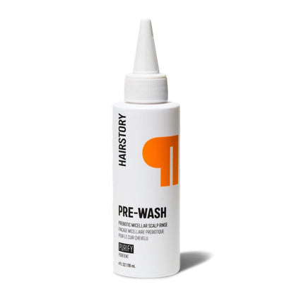 Hairstory Pre-Wash – Präbiotische Micellar Kopfhautspülung für eine gründliche Reinigung, entfernt Ablagerungen und Öl, balanciert das Kopfhautmikrobiom, tensidfrei, für alle Haartypen, 118 ml