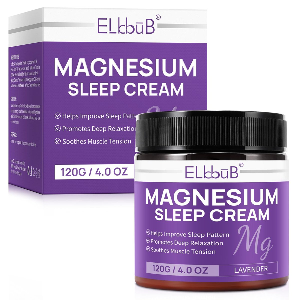 Magnesium Creme für erholsamen Schlaf – mit Mandelöl, Lavendel und Vitamin E für tiefe Entspannung – natürliche Magnesium Lotion zur Hautpflege und schnellen Absorption – Lavendelduft
