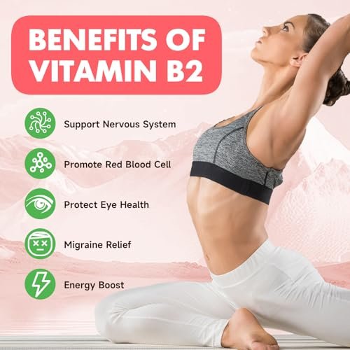 MEENCCD Vitamin B2 Gummies – Riboflavin 400mg mit Magnesium für Kinder & Erwachsene, Vegan, Zuckerfrei, Himbeergeschmack, 60 Stück