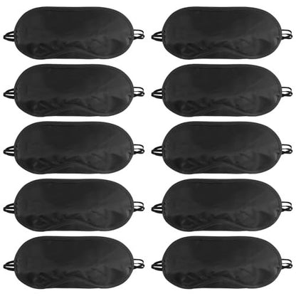 NICEMOVIC 10 Schlafmasken für Erwachsene – Wiederverwendbare Augenmasken für Reisen, Partys und Schlaf (Schwarz)