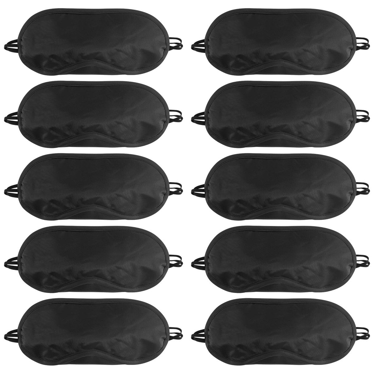 NICEMOVIC 10 Schlafmasken für Erwachsene – Wiederverwendbare Augenmasken für Reisen, Partys und Schlaf (Schwarz)