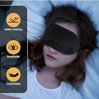 NICEMOVIC 10 Schlafmasken für Erwachsene – Wiederverwendbare Augenmasken für Reisen, Partys und Schlaf (Schwarz)
