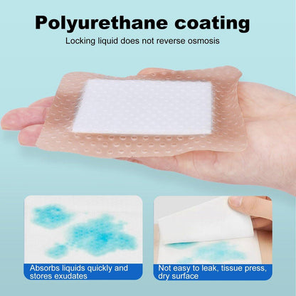 8-teiliges Silikon-Schaumstoff-Wundverband 10x10 cm, sanfter Rand, wasserdicht, super saugfähig, selbstklebend, für Druckgeschwüre und Wundversorgung