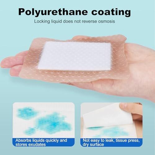 8-teiliges Silikon-Schaumstoff-Wundverband 10x10 cm, sanfter Rand, wasserdicht, super saugfähig, selbstklebend, für Druckgeschwüre und Wundversorgung