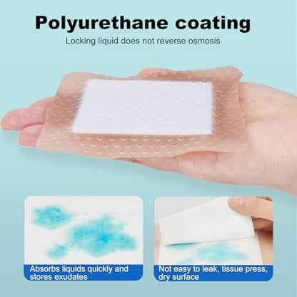 8-teiliges Silikon-Schaumstoff-Wundverband 10x10 cm, sanfter Rand, wasserdicht, super saugfähig, selbstklebend, für Druckgeschwüre und Wundversorgung