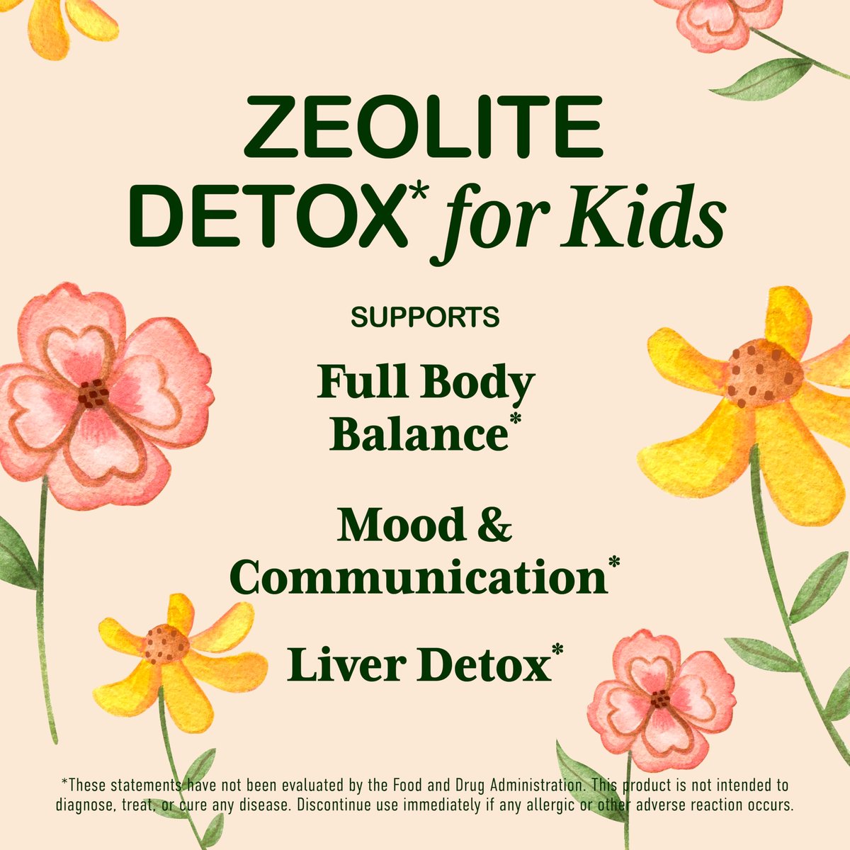 Zeolith Detox für Kinder Liquid Drops – Sanfte tägliche Reinigung & Sprachunterstützung mit methyliertem B12 & Vitamin D – Clinoptilolith-Zeolith-Tropfen zur Entgiftung, 60 ml