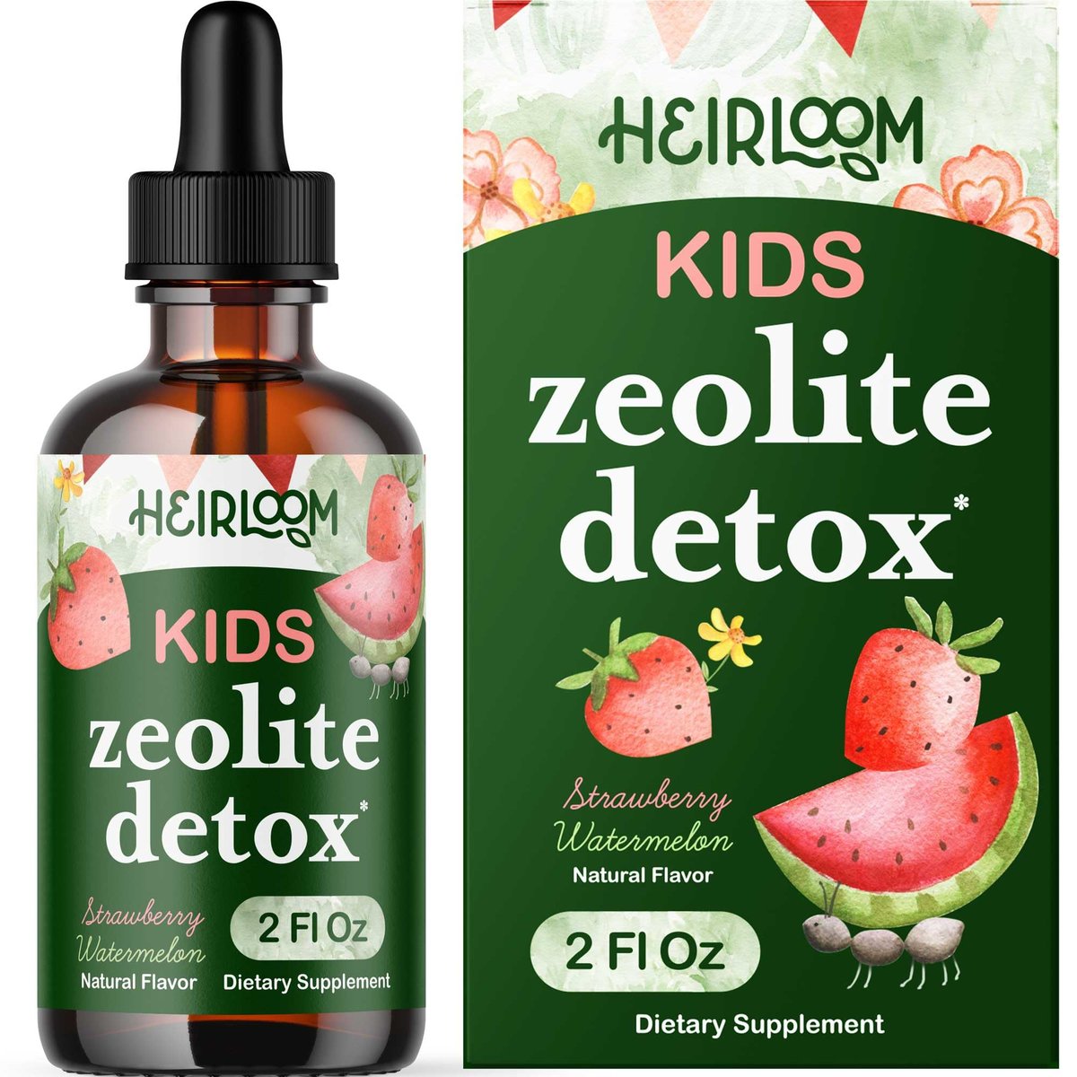 Zeolith Detox für Kinder Liquid Drops – Sanfte tägliche Reinigung & Sprachunterstützung mit methyliertem B12 & Vitamin D – Clinoptilolith-Zeolith-Tropfen zur Entgiftung, 60 ml
