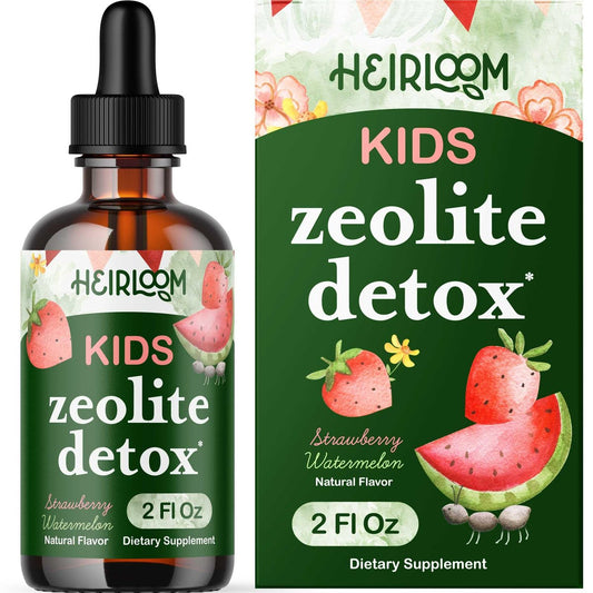 Zeolith Detox für Kinder Liquid Drops – Sanfte tägliche Reinigung & Sprachunterstützung mit methyliertem B12 & Vitamin D – Clinoptilolith-Zeolith-Tropfen zur Entgiftung, 60 ml